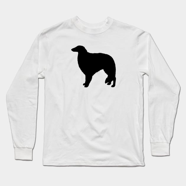 Borzoi Dog Breed Silhouette Long Sleeve T-Shirt by Coffee Squirrel